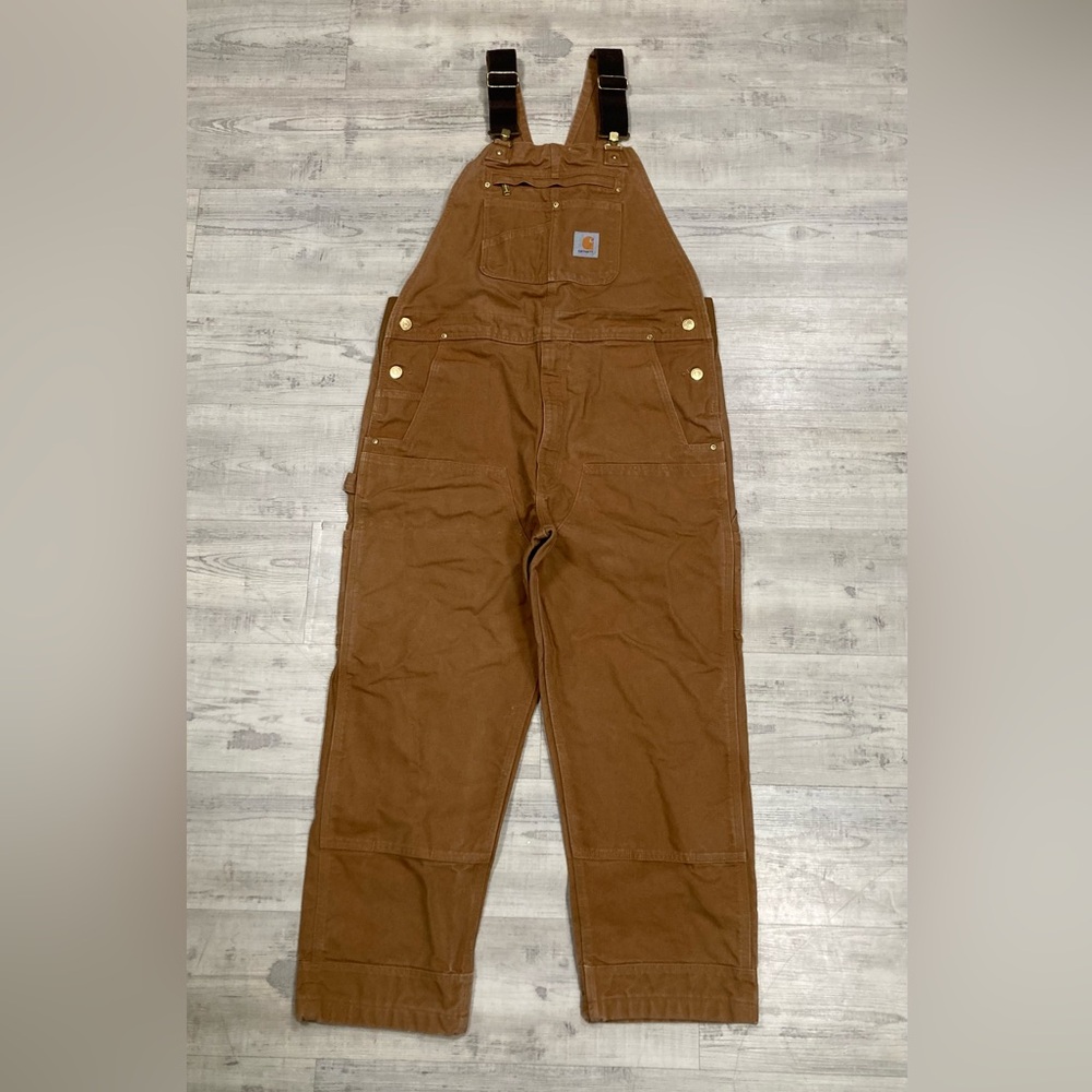 Tan Double Knee Carpenter Carhartt Overalls - 38x30